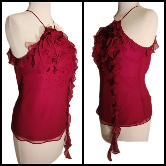 BCBGMaxAzria Silk Floral Chiffon Halter - Picture 5 of 16